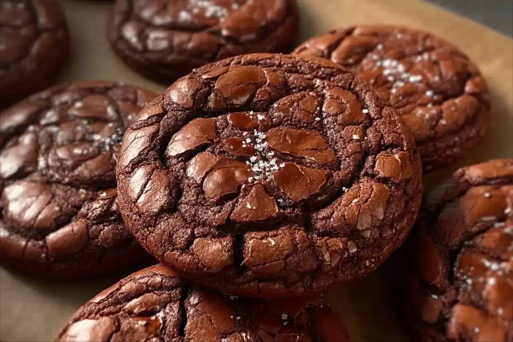 Delicious brownie cookies stacked on a plate