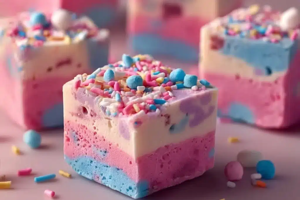Delicious homemade Bubblegum Fudge with colorful sprinkles
