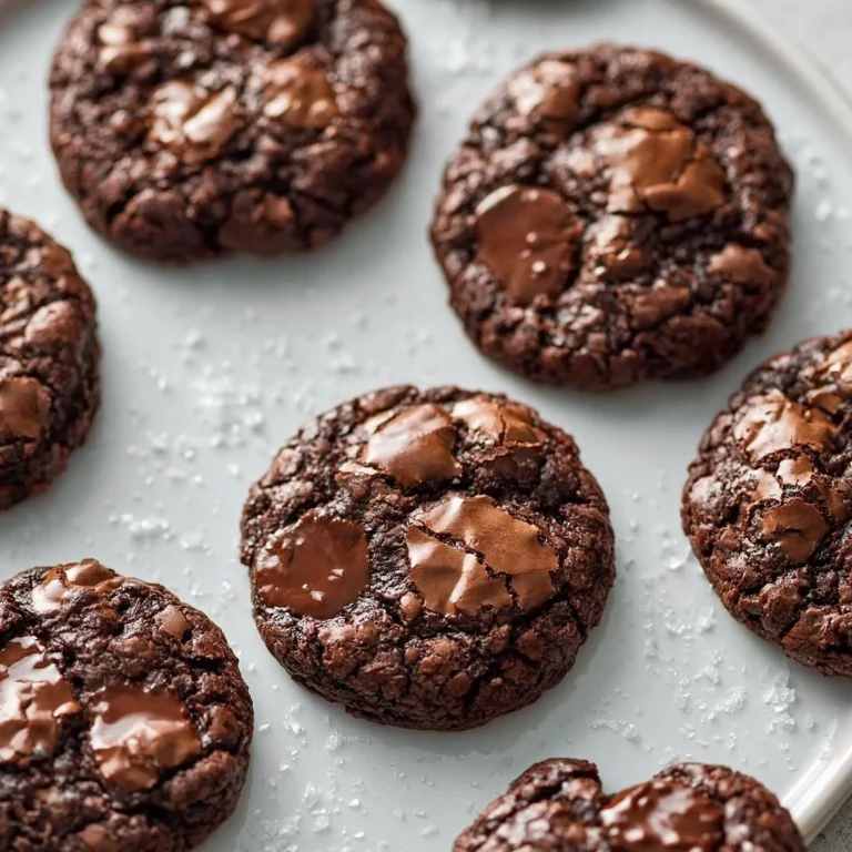 Fudgy chocolate brownie cookies on a plate, perfect for dessert lovers