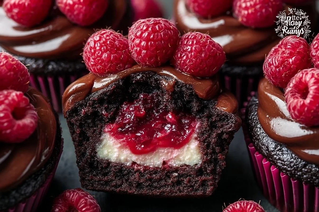 Chocolate Raspberry Filled Cupcakes