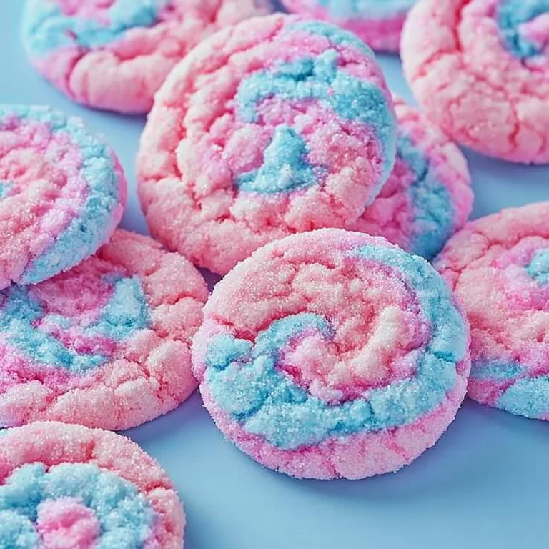 Colorful cotton candy cookies freshly baked and ready to enjoy.