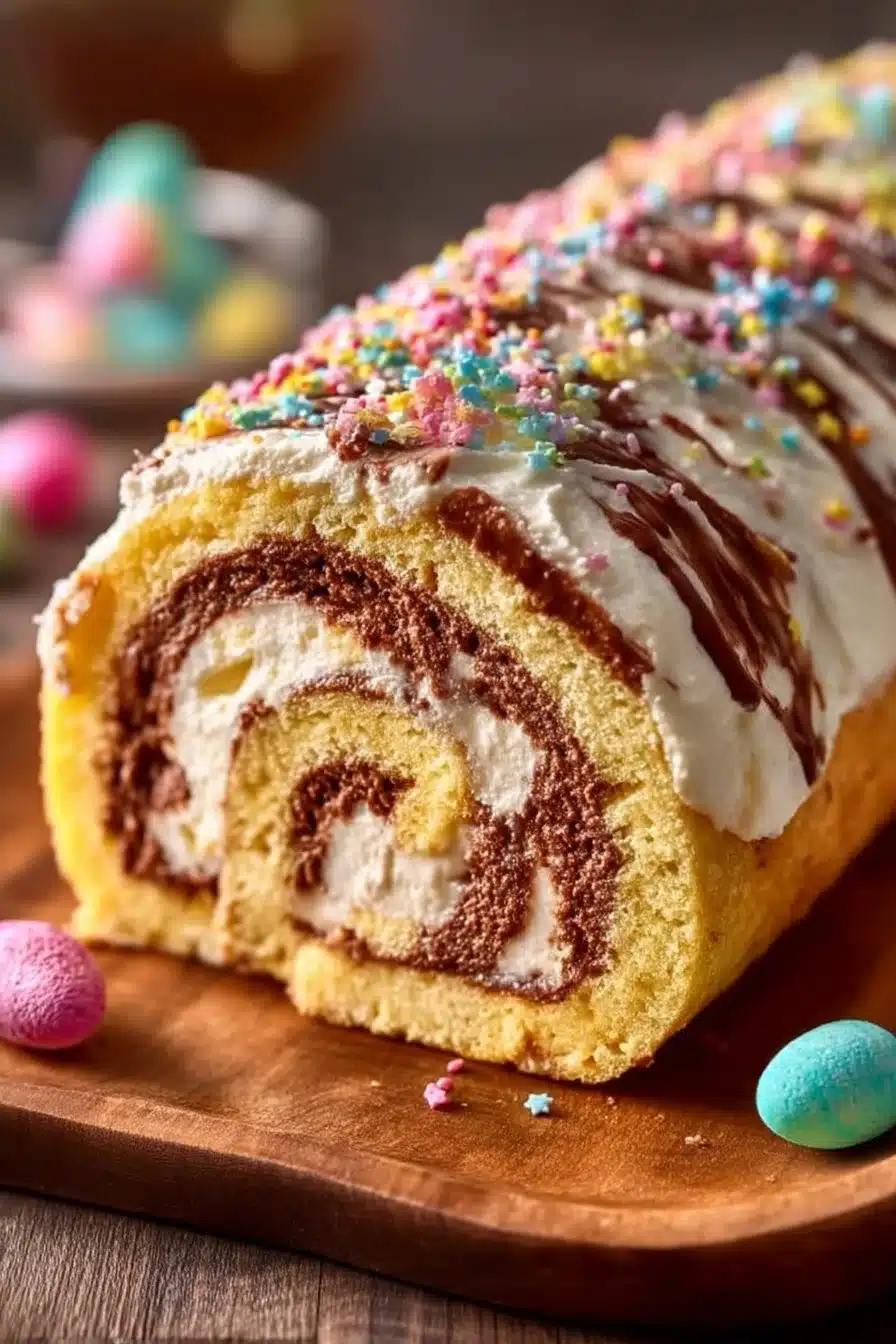 Delightful Easter Swirl Cake Roll
