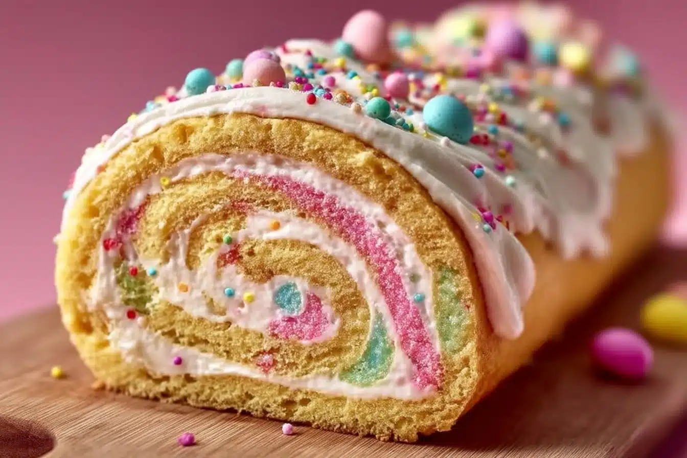 Delightful Easter Swirl Cake Roll
