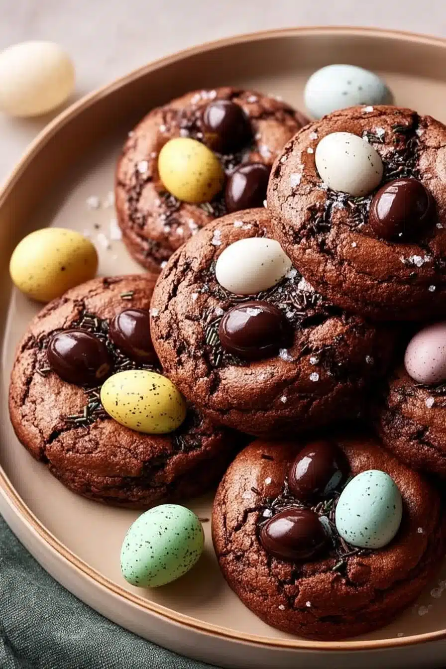 Double Chocolate Easter Egg Brownie Cookies