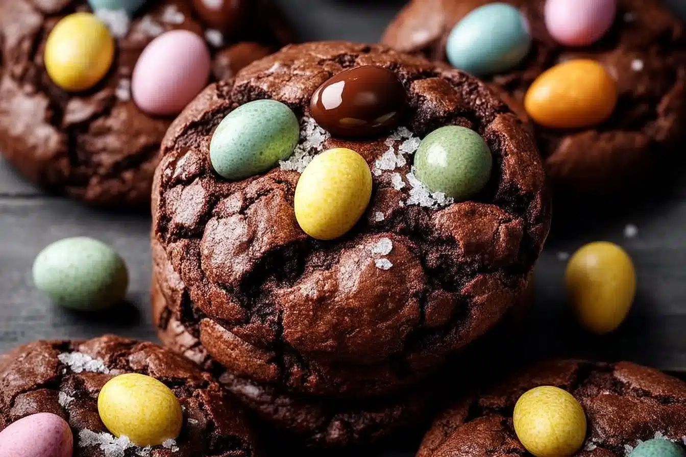 Double Chocolate Easter Egg Brownie Cookies
