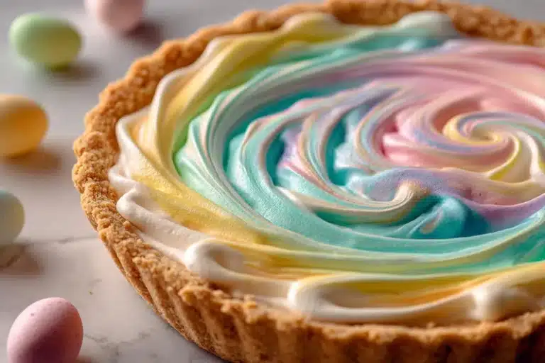 Delicious Easter Swirl Pie with vibrant colors and festive presentation