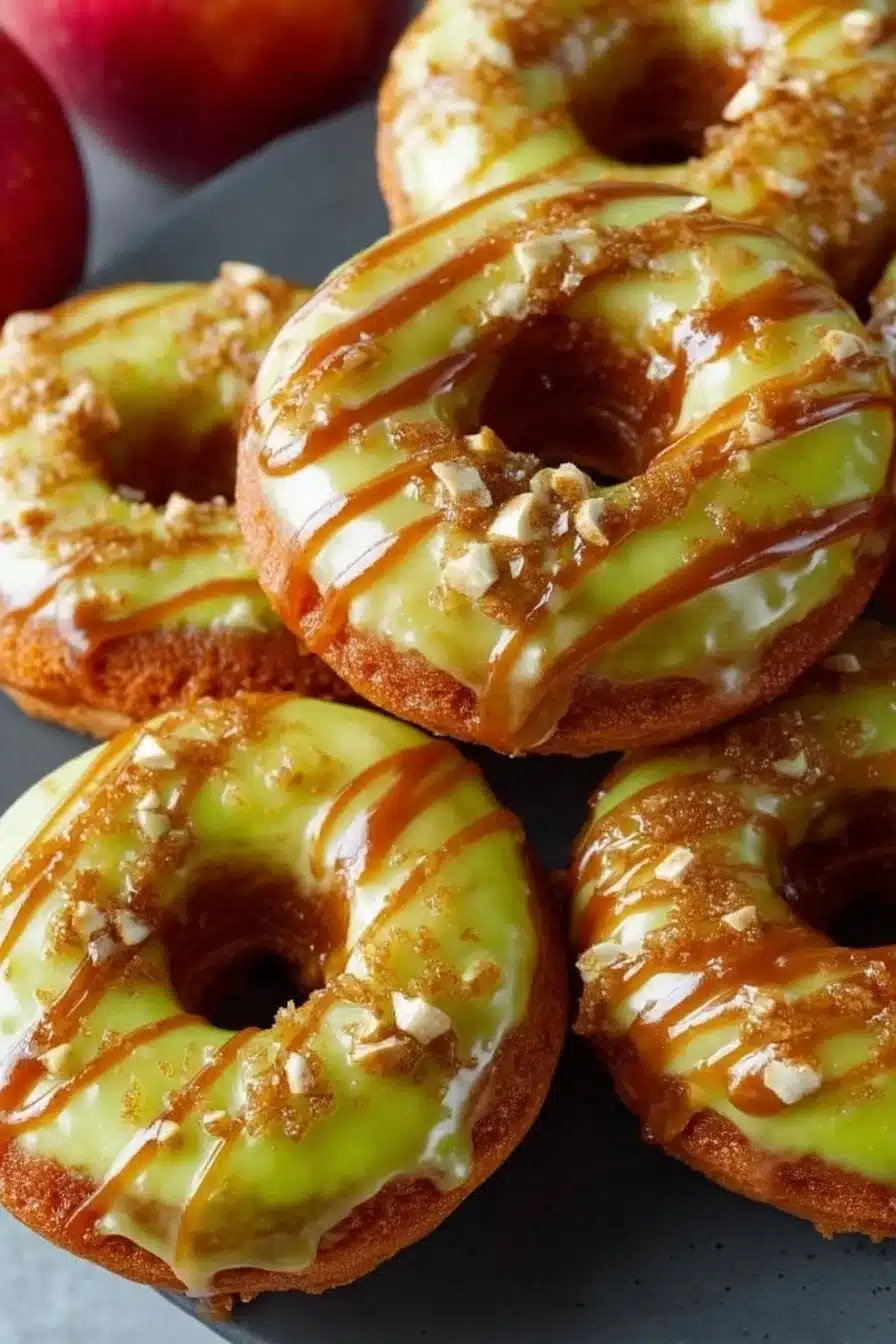 Eggless and Dairy-Free Caramel Apple Doughnuts