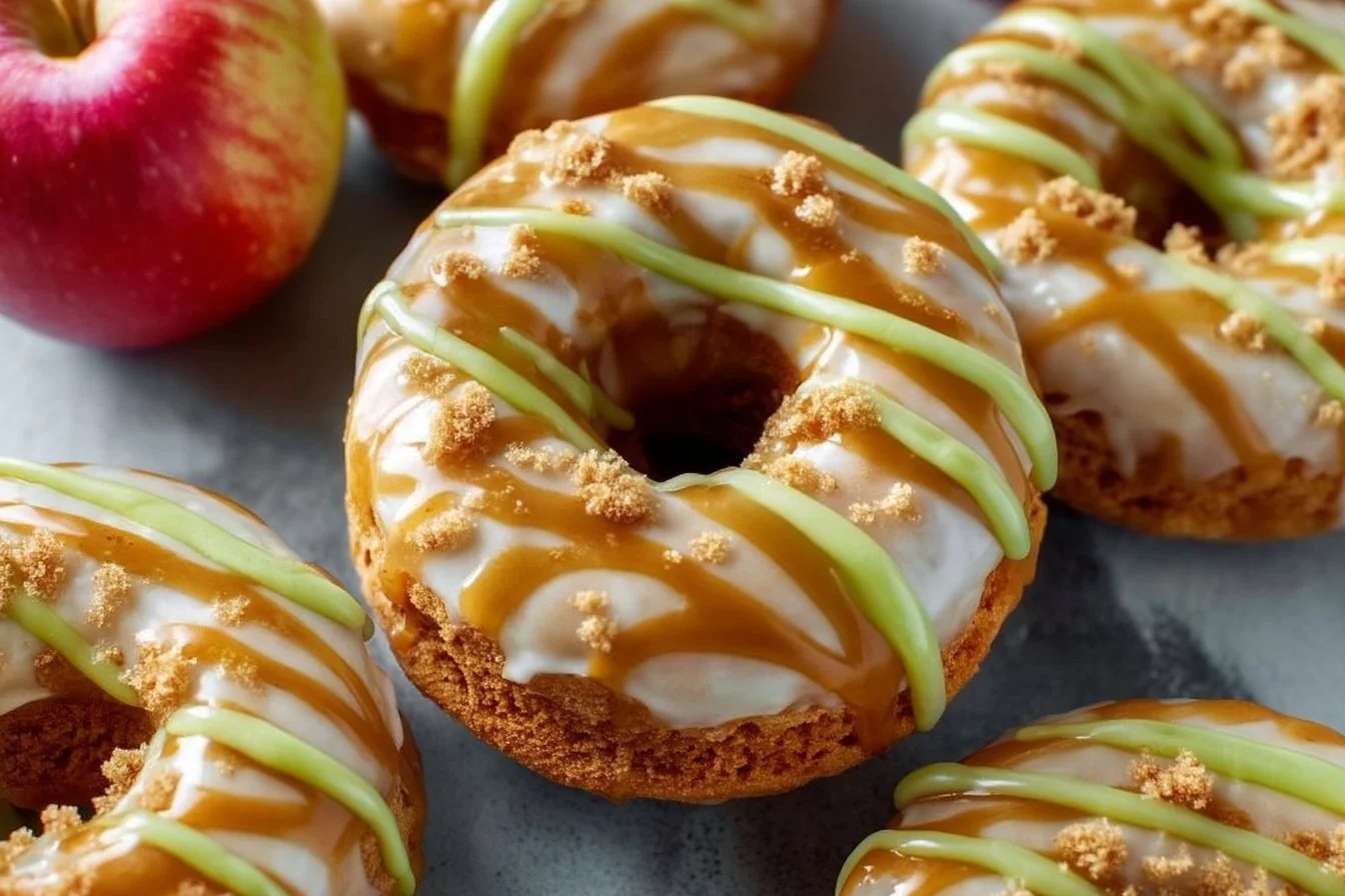 Eggless and Dairy-Free Caramel Apple Doughnuts