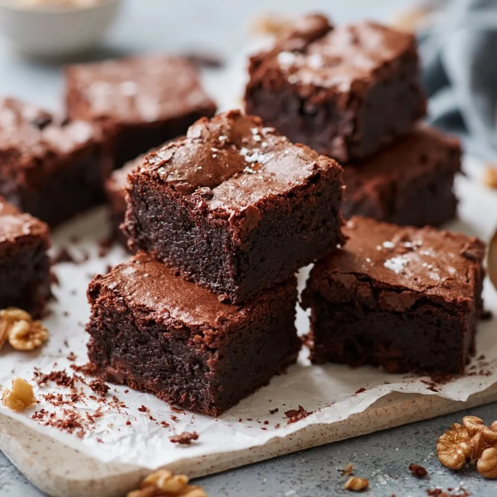 A plate of healthy brownies made with nutritious ingredients for guilt-free indulgence.