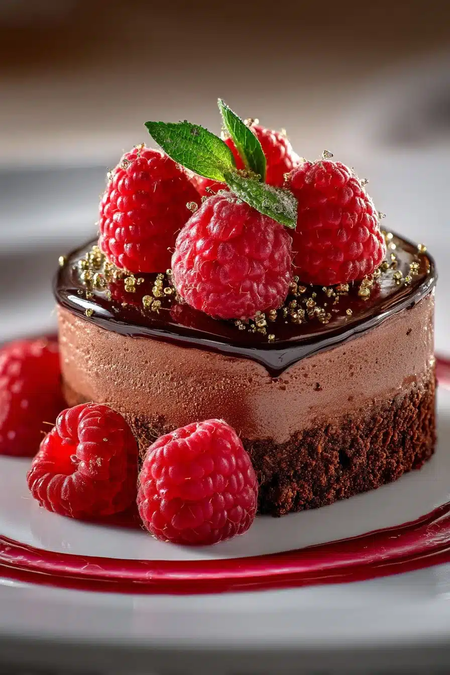 Heavenly Raspberry Chocolate Mousse Cake