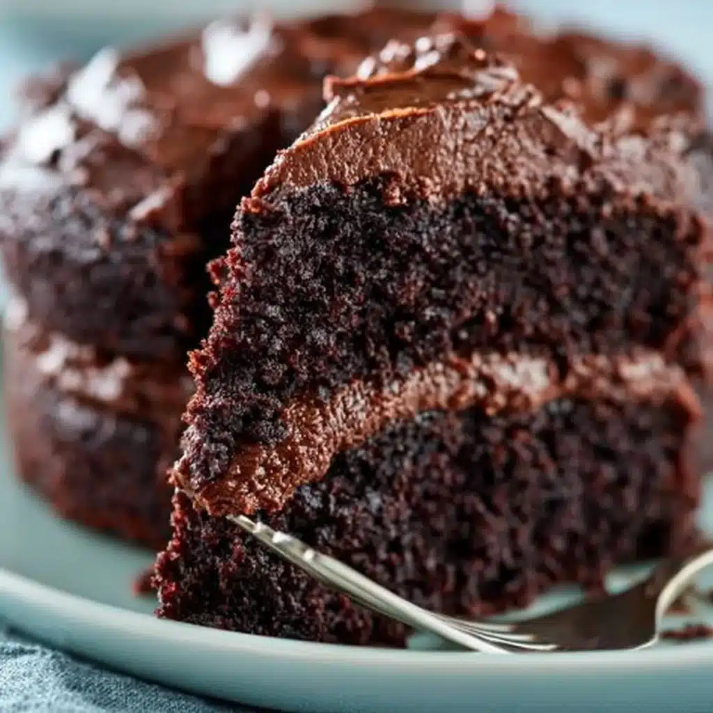 Delicious homemade chocolate cake with frosting and sprinkles