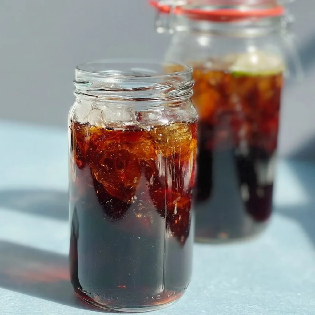 Homemade Coca Cola drink preparation and ingredients