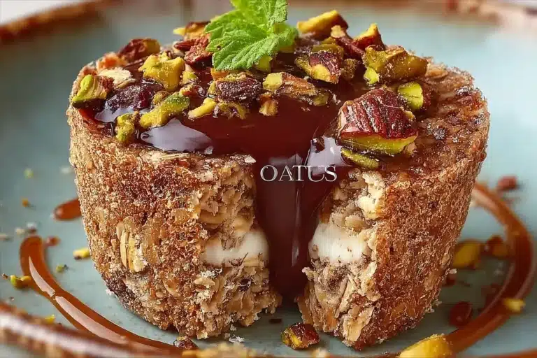 Delicious honey and nut oat bake fresh out of the oven.