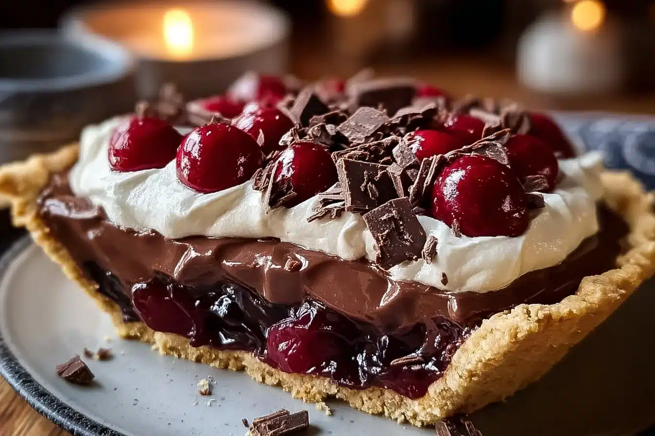 Indulgent Chocolate Cherry Cream Pie That's a No-Bake Dream