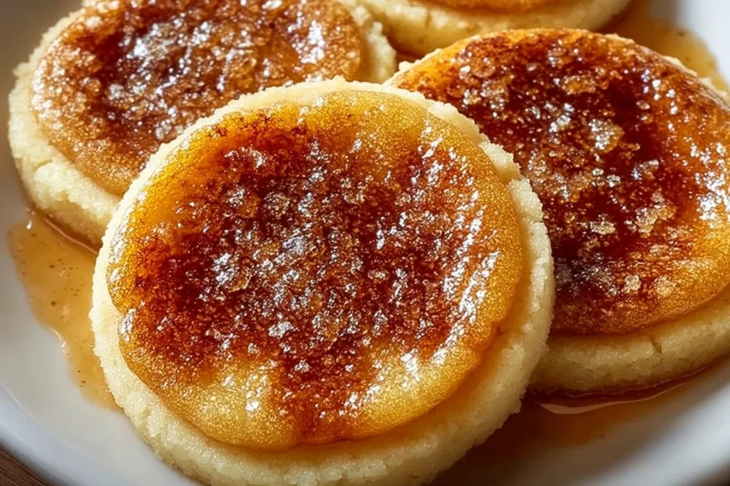 Delicious Crème Brûlée Cookies with a caramelized sugar topping