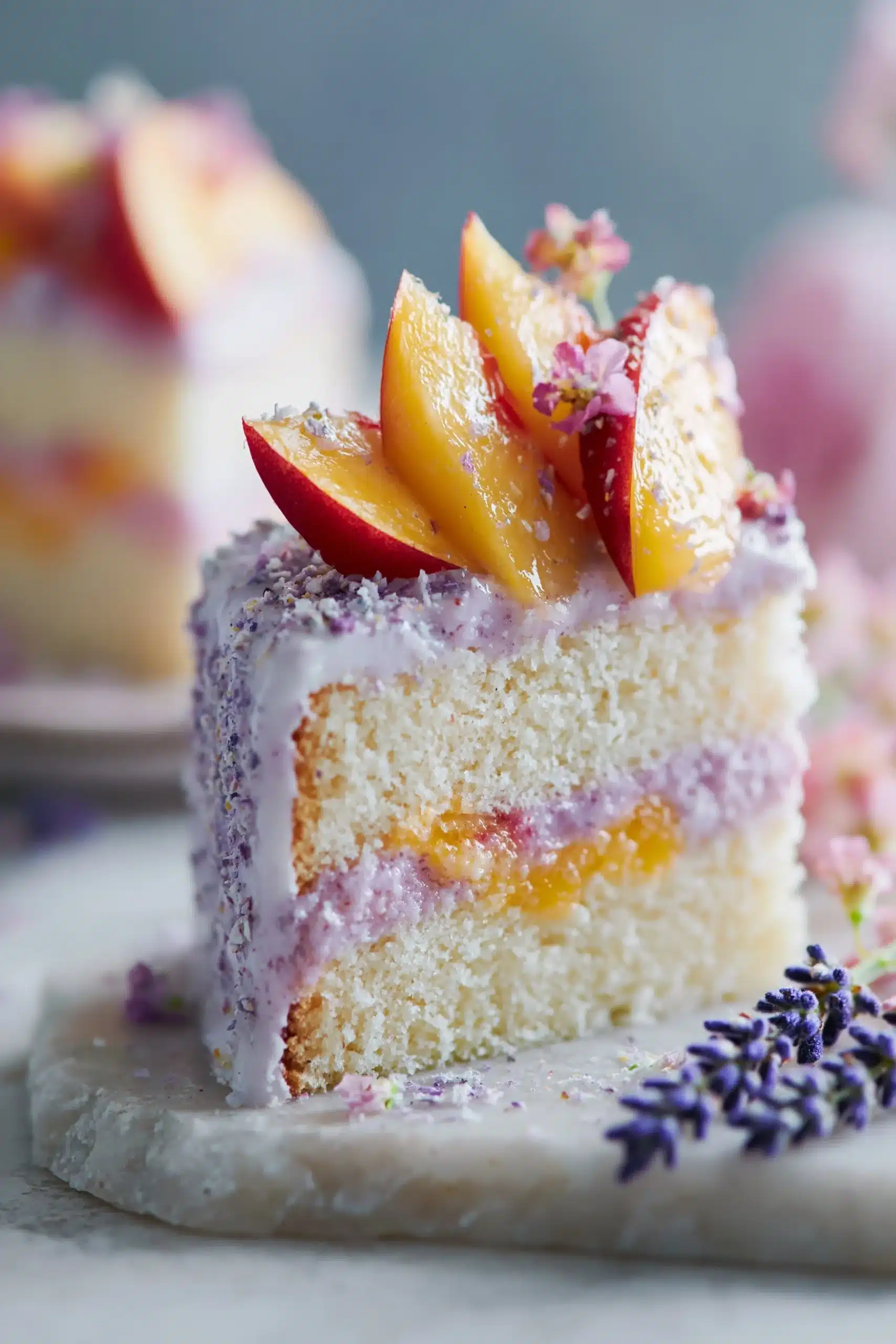 Lavender Peach Cake
