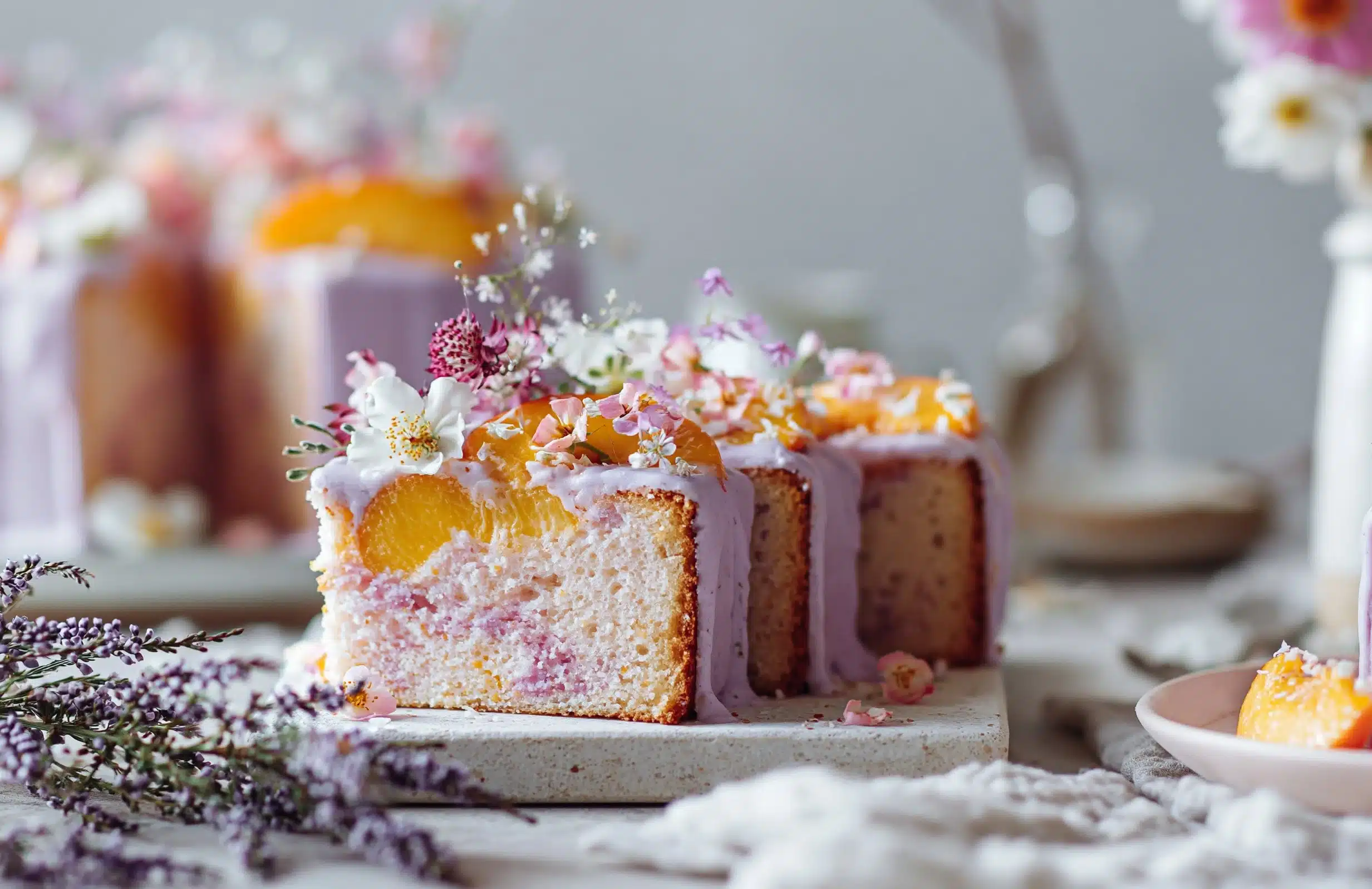 Lavender Peach Cake