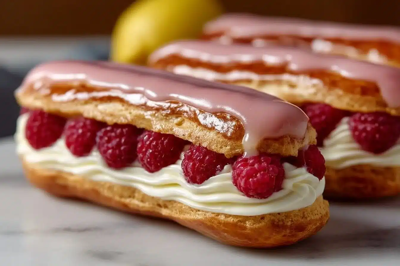 Lemon Raspberry Eclairs