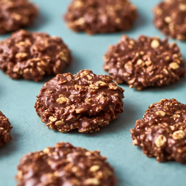 Delicious no-bake cookies arranged on a plate, showcasing easy recipes.