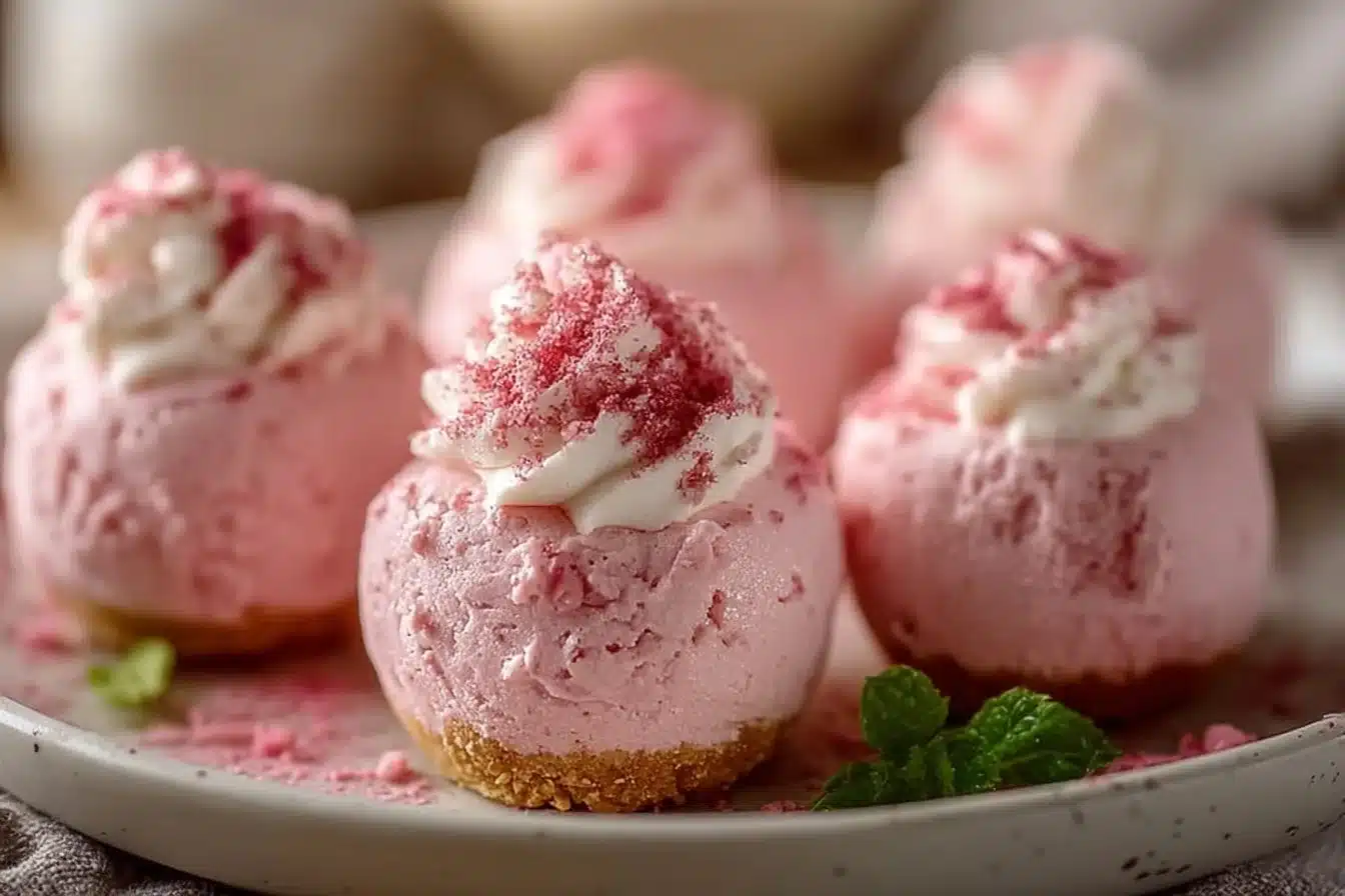No Bake Pink Velvet Cheesecake Bites