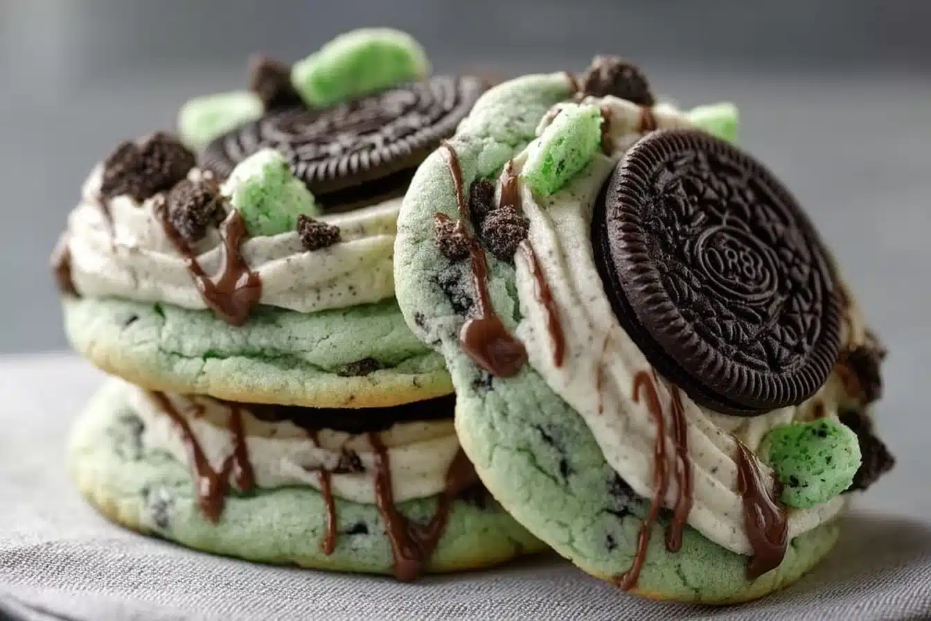 Oreo Shamrock Shake Cookies