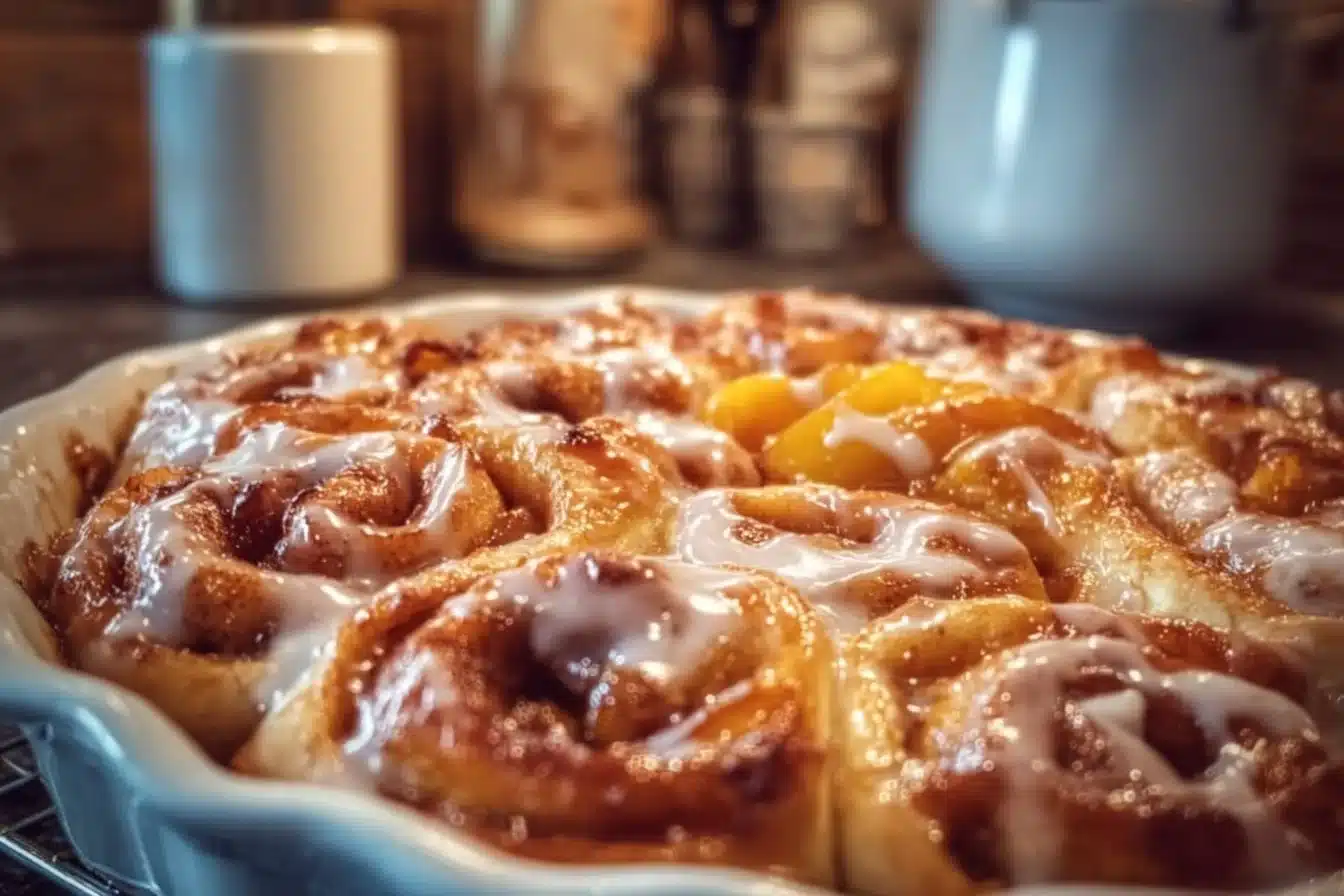 Peach Pie Cinnamon Rolls