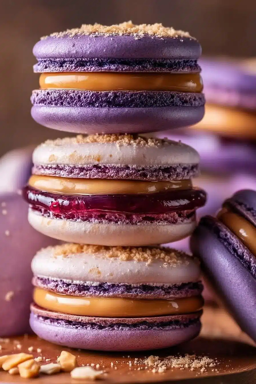 Peanut Butter and Jelly Macarons
