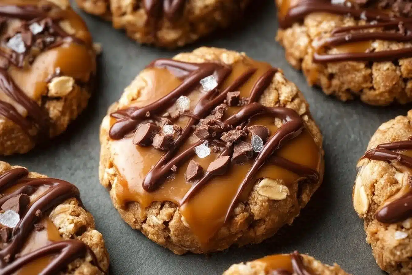 Peanut Butter Chocolate Caramel Cookies