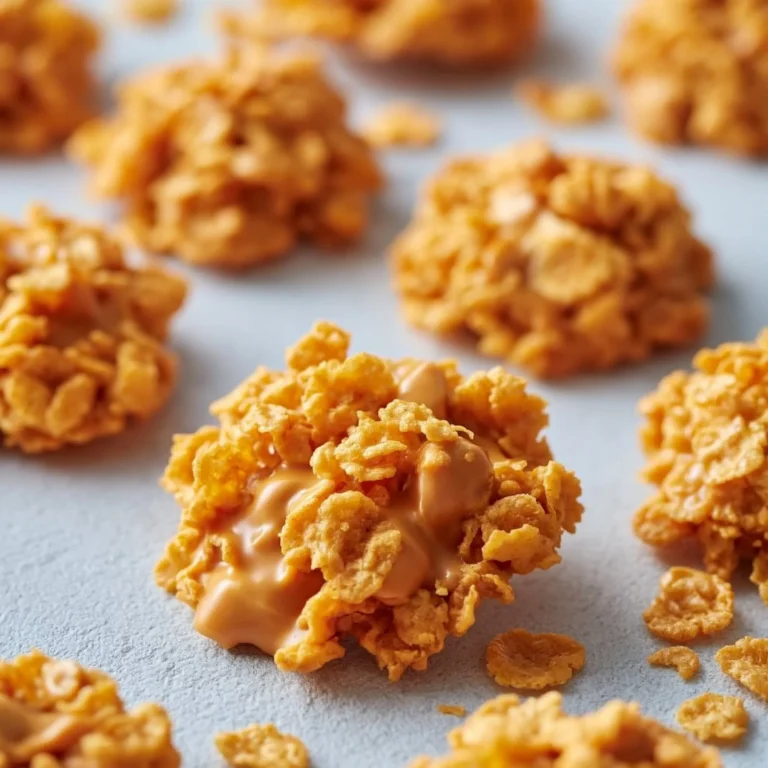 Delicious Peanut Butter Cornflake Cookies on a plate