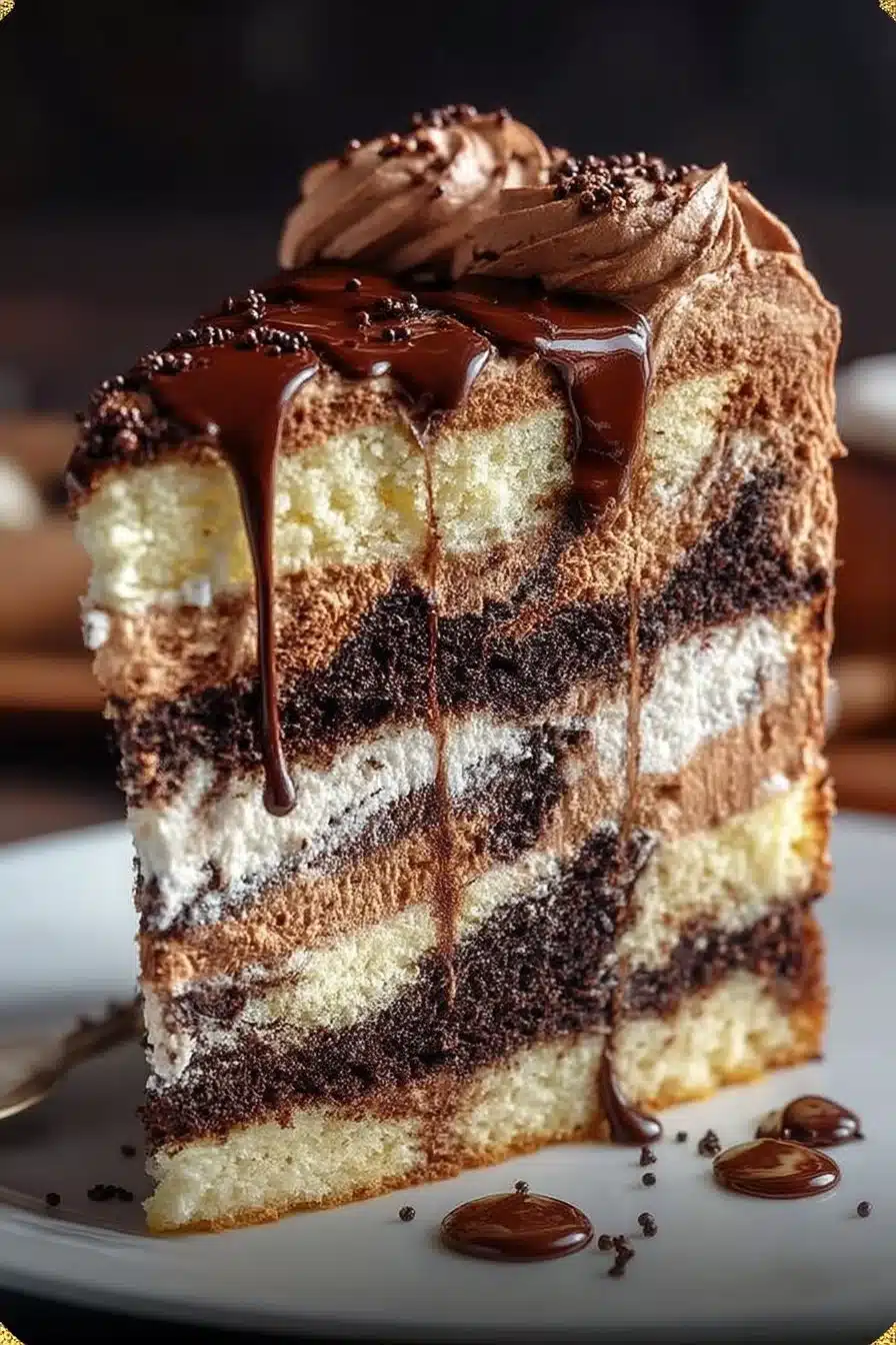 Perfect Marble Cake with Chocolate Buttercream
