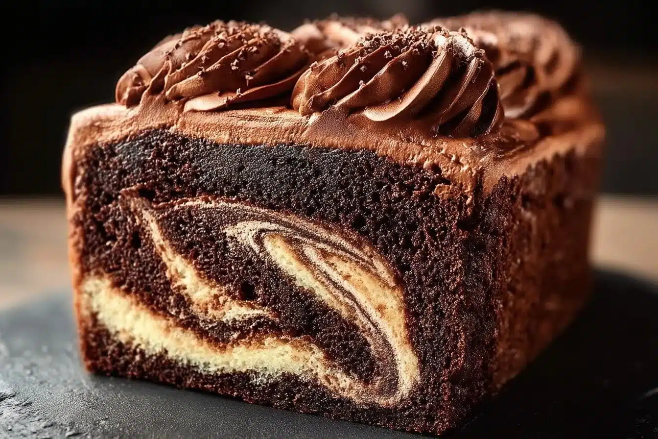 Perfect Marble Cake with Chocolate Buttercream
