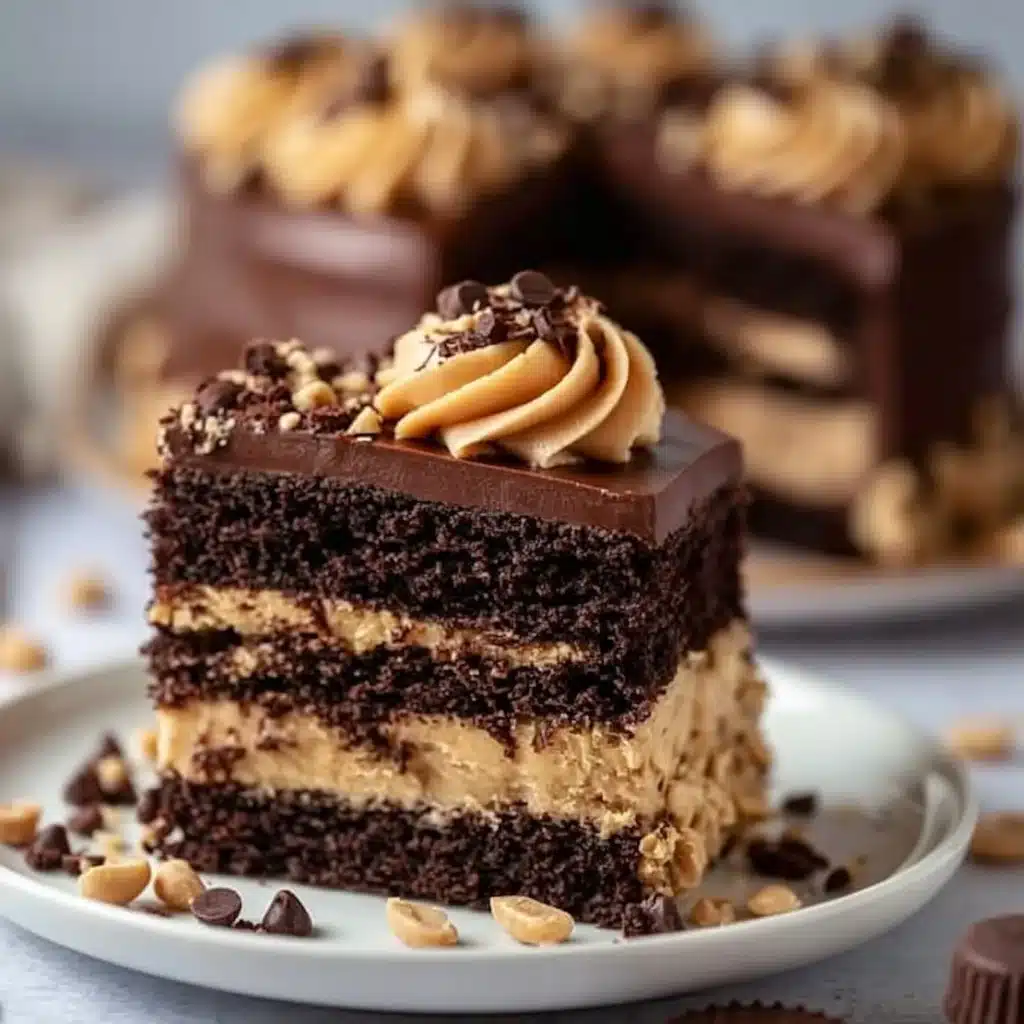 Delicious peanut butter dessert recipes, including cakes and chocolates.
