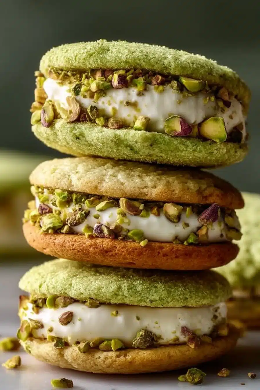 Pistachio Cream Sugar Cookie Sandwiches