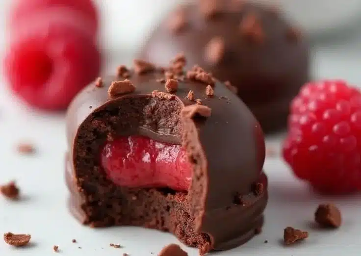 Raspberry Filled Chocolate Bites
