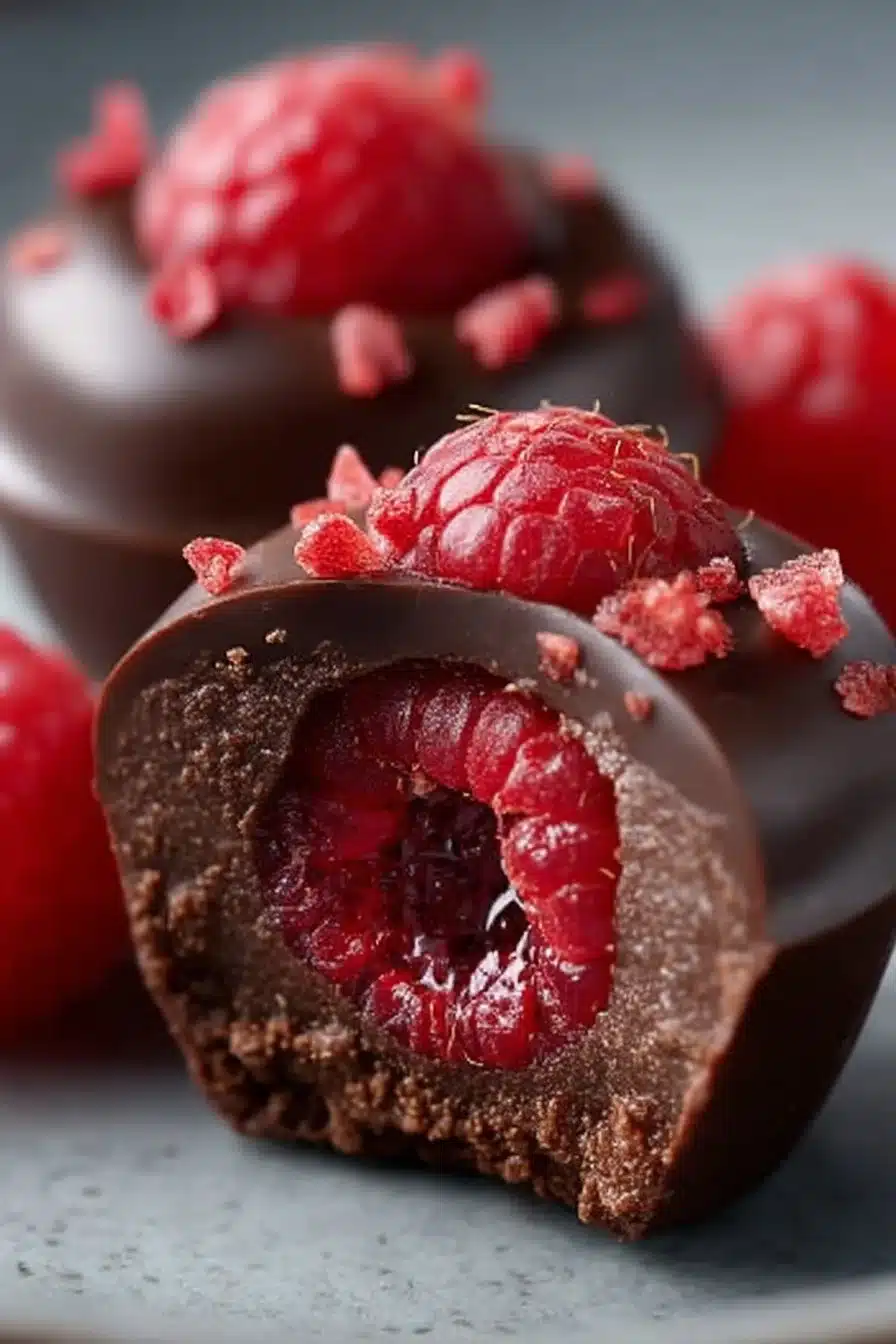 Raspberry Filled Chocolate Bites