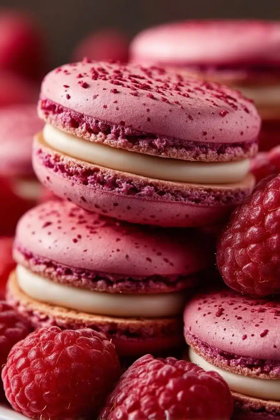 Raspberry Macarons