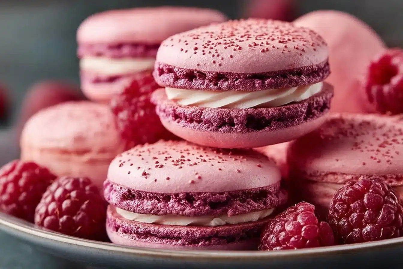 Raspberry Macarons
