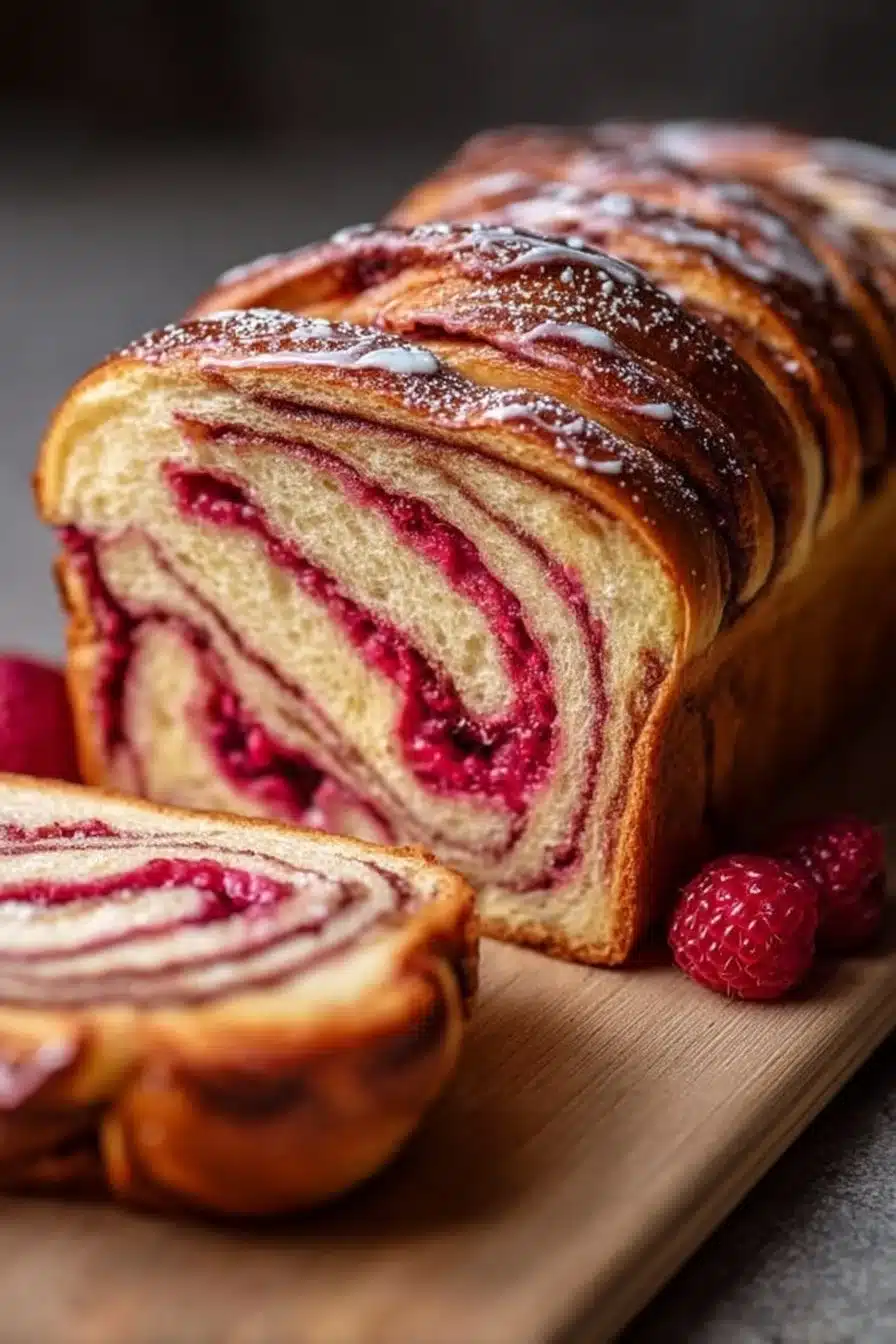 Raspberry Swirl Brioche Loaf