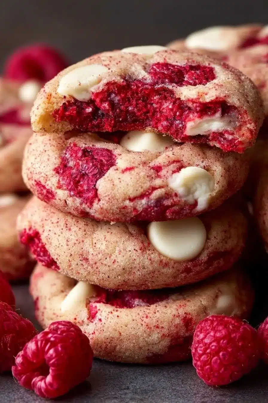 Raspberry White Chocolate Cheesecake Cookies