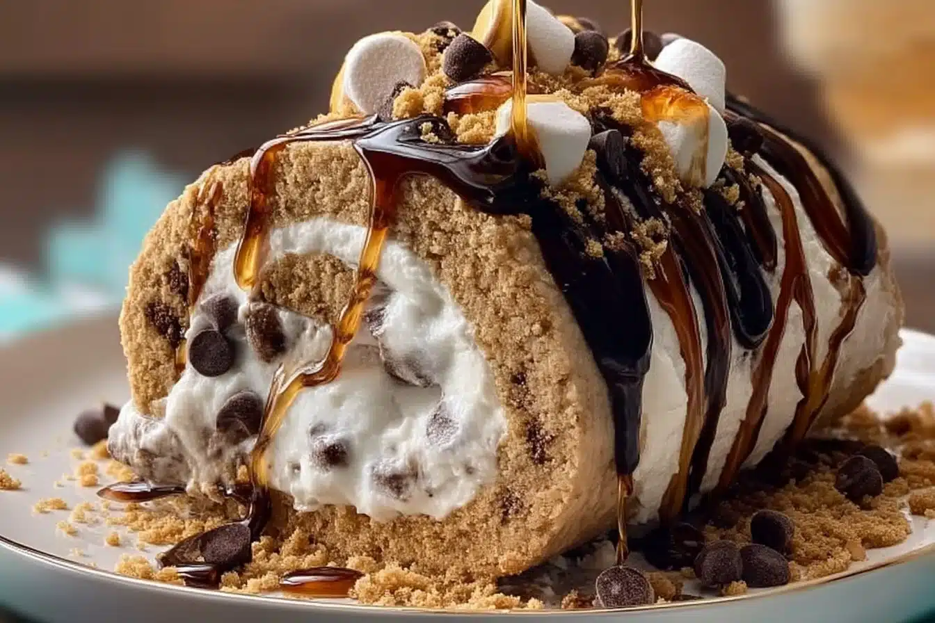 S'mores Explosion Cookie Dough Ice Cream Roll