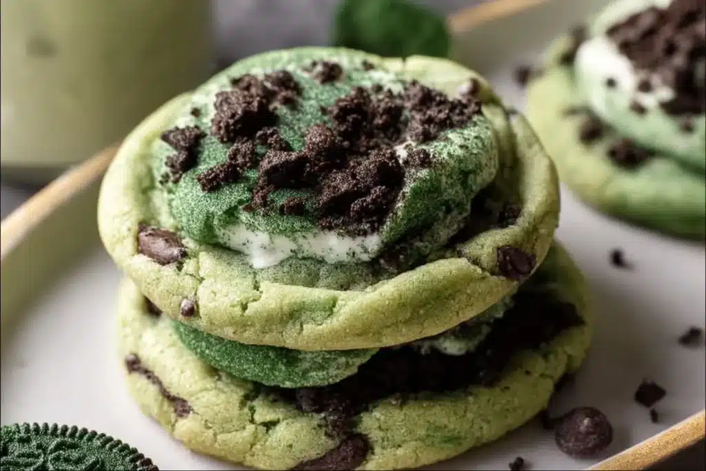 Chewy Shamrock Shake Cookies for St. Patrick's Day - Soft and Delicious