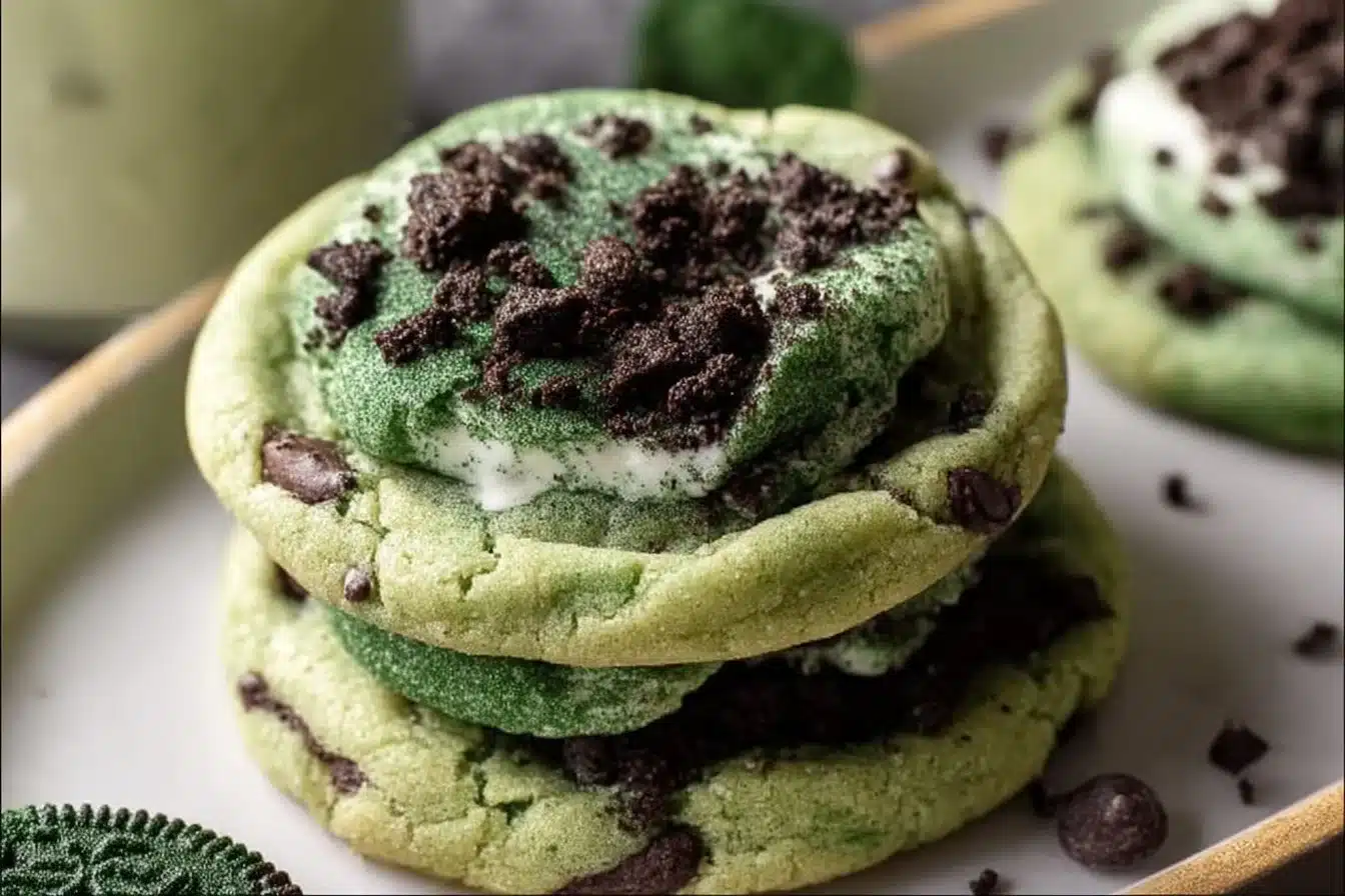 St. Patrick's Day Chewy & Soft Oreo Shamrock Shake Cookies