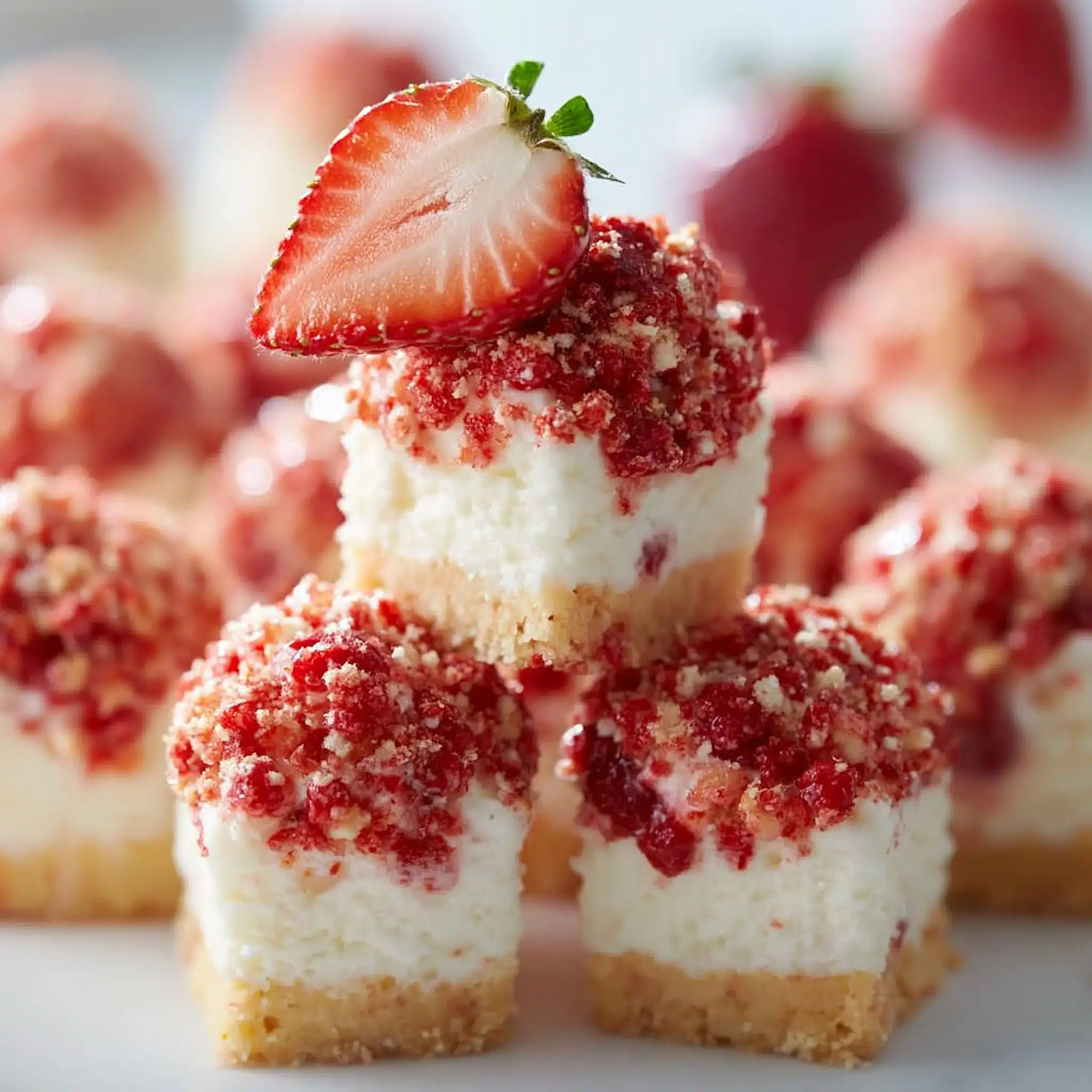 Strawberry Crunch Cheesecake Bites
