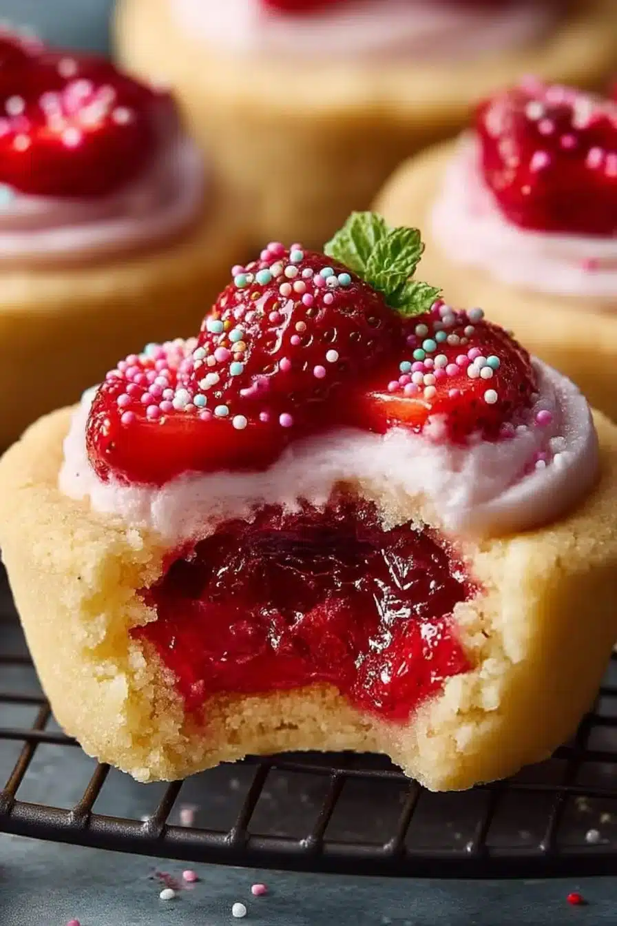 Strawberry Lemon Sugar Cookie Cups