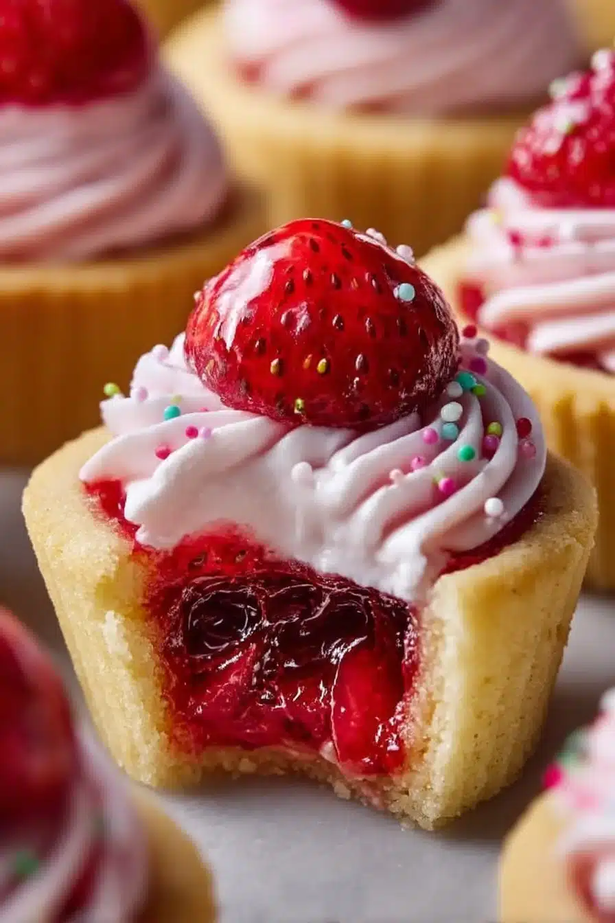 Strawberry Lemon Sugar Cookie Cups