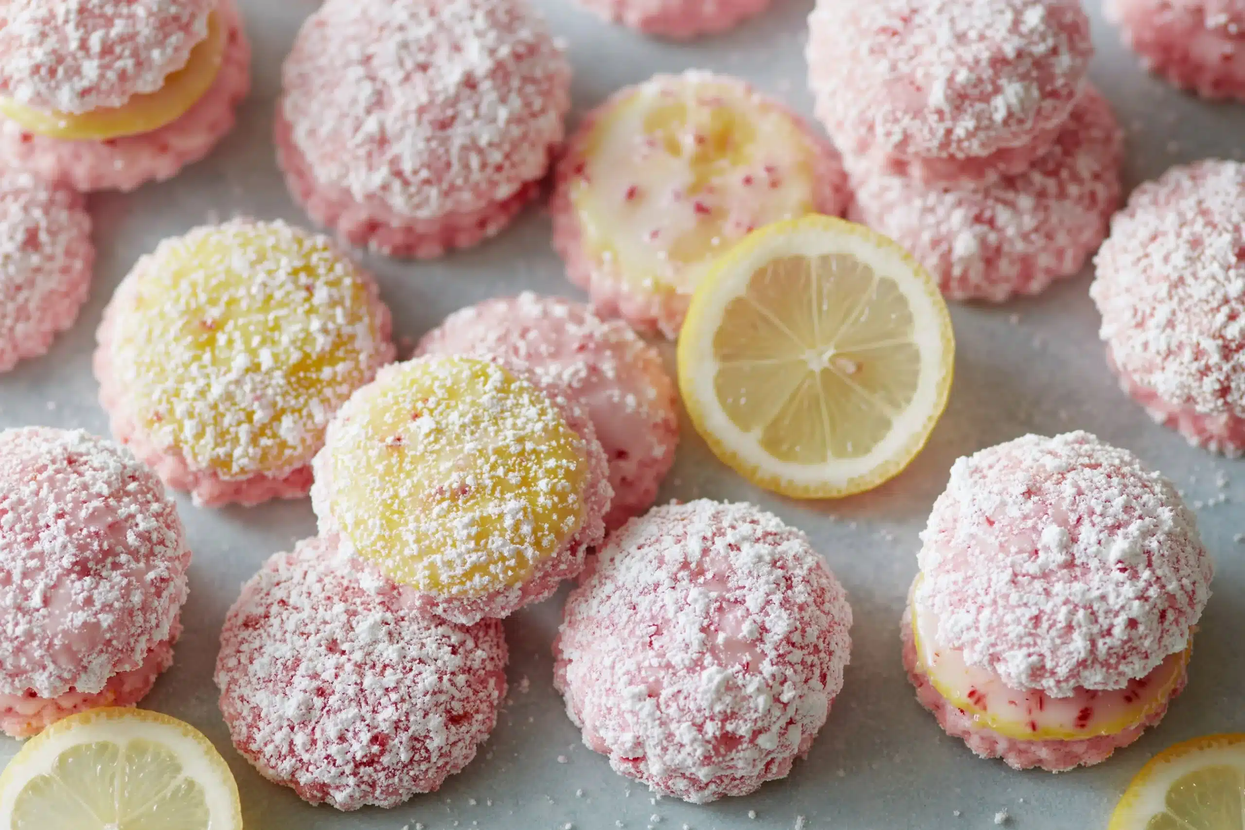 Strawberry Lemonade Meltaway Cookies