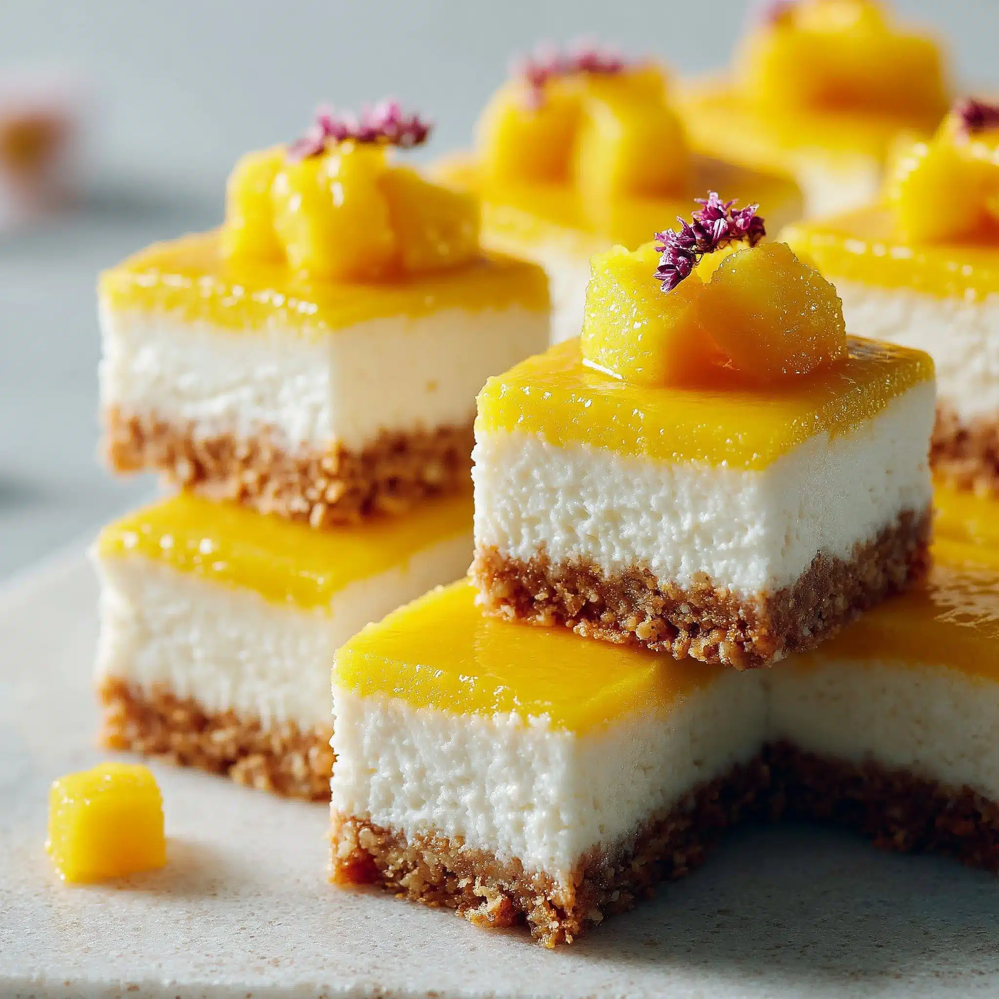 Vegan Mango Cheesecake Bars
