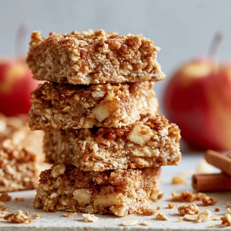 Homemade Apple Cinnamon Breakfast Bars on a wooden table