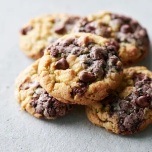 Delicious brookie cookies featuring a mix of brownie and chocolate chip cookie textures.