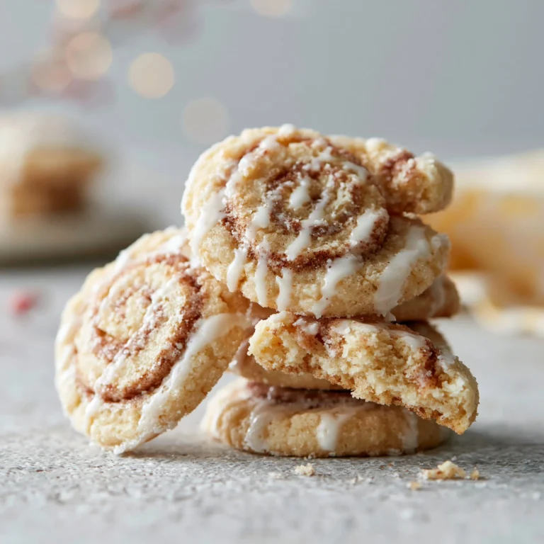 Freshly baked cinnamon roll cookies on a cooling rack.